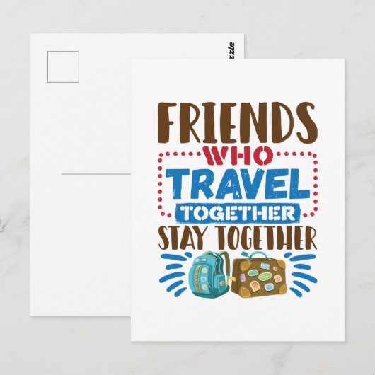 Vrienden van reisboten die samen reizen briefkaart (Voorkant / Achterkant)