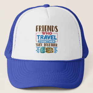 Vrienden van reisboten die samen reizen trucker pet