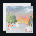 VRIENDEN VAN SNOWMAN EN WOODLAND IN WINTER WONDERL<br><div class="desc">Dit prachtige levendige collectie van kindertekenende prints, kenmerkt een verscheidenheid aan schattige sneeuwmannen en -dieren in een wintersneeuwscène.Sweet snowman skiing en anderen een sneeuwbalgevecht. Met sneeuw bedekte bomen die luisteren met de lichte sneeuw van de gloeiende zonsondergang terwijl de sneeuw valt. Deze schattige SNOWMAN & WOODLAND-VRIENDEN IN WINTER WONDERLAND illustratie...</div>