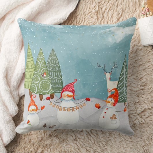 VRIENDEN VAN SNOWMAN EN WOODLAND IN WINTER WONDERL KUSSEN (Deken)