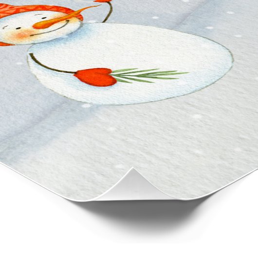 VRIENDEN VAN SNOWMAN EN WOODLAND IN WINTER WONDERL POSTER (Hoek)