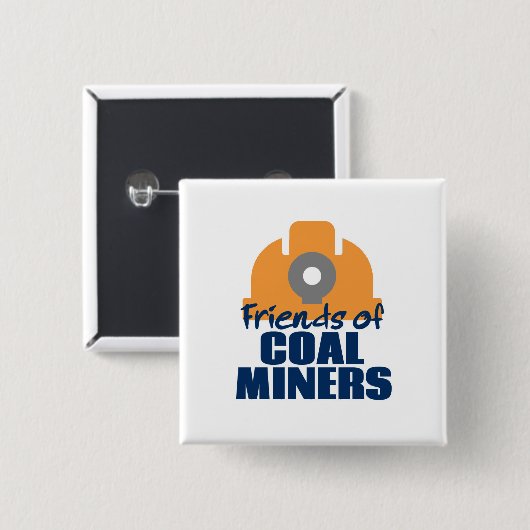 Vrienden van steenkolenmijnen vierkante button 5,1 cm (Voorkant /achterkant)