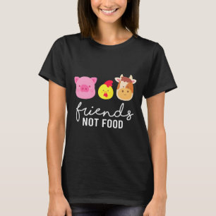 Vrienden Varken Kip Koe Niet Voedsel Bio Groenten T-shirt