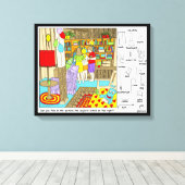 Vrienden Verborgen Objecten Puzzel Canvas Afdruk (Insitu (Houten vloer))