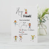 Vrienden verzamelen kaart (Staand voorkant)