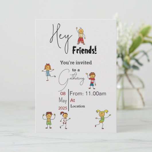 Vrienden verzamelen kaart (Staand voorkant)