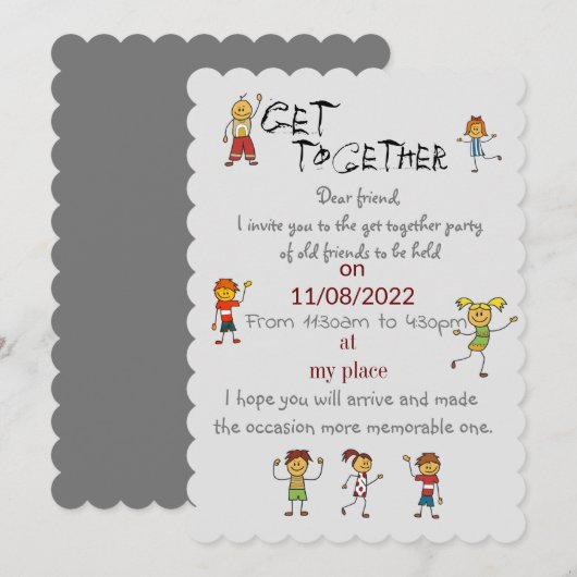 Vrienden verzamelen kaart (Voorkant / Achterkant)