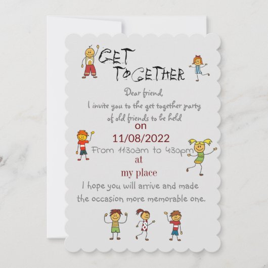 Vrienden verzamelen kaart (Voorkant)