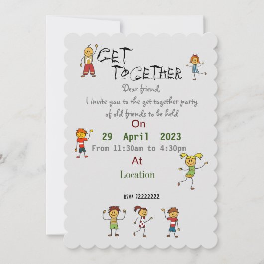 Vrienden verzamelen uitnodiging (Voorkant)