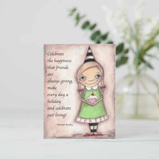 Vrienden vieren - Briefkaart (Staand voorkant)