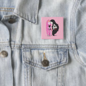 Vrienden Vierkante Button 5,1 Cm (In situ)