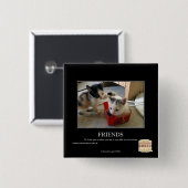 Vrienden Vierkante Button 5,1 Cm (Voorkant /achterkant)