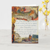 Vrienden Vlinders Bloemen Gemengde Media Collage Kaart (Gele Bloem)