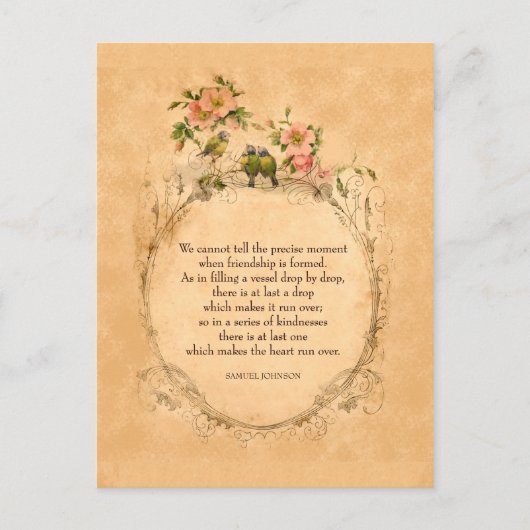  vrienden - Vogels en Floral - Briefkaart (Voorkant)