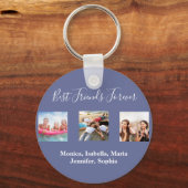 Vrienden voor altijd BFF foto namen blauw op Sleutelhanger (Achterkant)