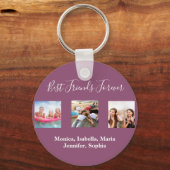 Vrienden voor altijd BFF foto namen paars Sleutelhanger (Achterkant)
