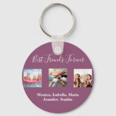Vrienden voor altijd BFF foto namen paars Sleutelhanger (Achterkant)