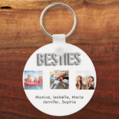 Vrienden voor altijd BFF foto's witte zilver Sleutelhanger (Voorkant)