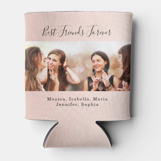 Vrienden voor altijd BFF roos goudfoto Blikjeskoeler (Voorkant)