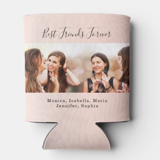 Vrienden voor altijd BFF roos goudfoto Blikjeskoeler (Achterkant)