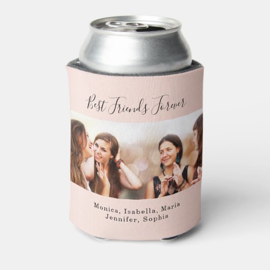 Vrienden voor altijd BFF roos goudfoto Blikjeskoeler (Blikje Achterkant)