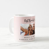 Vrienden voor altijd blush roze foto namen koffiemok (Voorkant links)