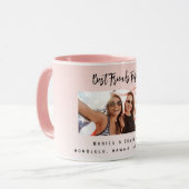 Vrienden voor altijd blush roze foto namen mok (Voorkant links)