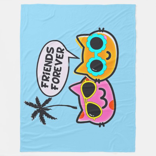 Vrienden voor altijd Cat Fleece Deken! (Voorkant)