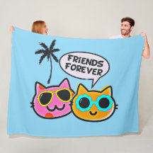 Vrienden voor altijd Cat Fleece Deken!