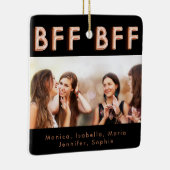 Vrienden voor altijd foto zwart roos goud BFF Keramisch Ornament (Rechts)