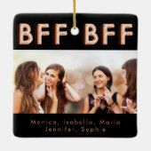 Vrienden voor altijd foto zwart roos goud BFF Keramisch Ornament (Achterkant)