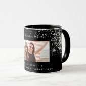 Vrienden voor altijd foto zwarte zilveren glitter mok (Voorkant rechts)