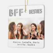 Vrienden voor altijd foto's zilverbessen keramisch ornament (Links)