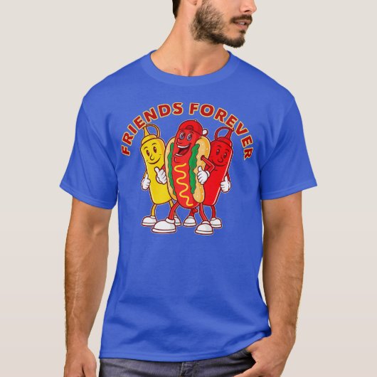 Vrienden Voor altijd Hot Dog Ketchup Mosterd Grapp T-shirt (Voorkant)