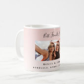Vrienden voor altijd lichtroze foto koffiemok (Voorkant links)