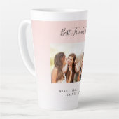 Vrienden voor altijd lichtroze foto latte mok (Linkerhoek)