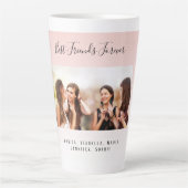 Vrienden voor altijd lichtroze foto latte mok (Voorkant)