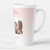 Vrienden voor altijd lichtroze foto latte mok (Rechts)