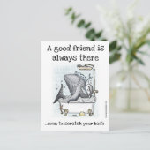 Vrienden voor altijd met een grappige walviskaart briefkaart (Staand voorkant)