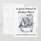 Vrienden voor altijd met een grappige walviskaart briefkaart (Voorkant / Achterkant)