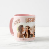 Vrienden voor altijd met roze bessen BFF foto Mok (Voorkant links)