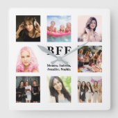 Vrienden voor altijd met witte foto vierkante klok (Voorkant)