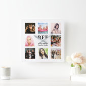 Vrienden voor altijd met witte foto vierkante klok (Huis)