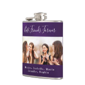 Vrienden voor altijd namen paarse foto heupfles (Links)