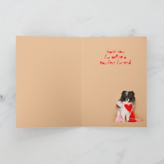 Vrienden voor altijd Pommeren Puppy Valentijn Feestdagen Kaart (Binnen)