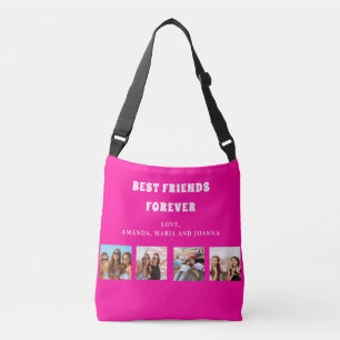 Vrienden voor altijd roze foto-inkuilnamen crossbody tas