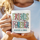 Vrienden voor altijd Typografie met namen Koffiemok