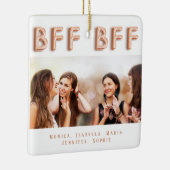 Vrienden voor altijd witte roze gouden foto's keramisch ornament (Rechts)