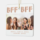 Vrienden voor altijd witte roze gouden foto's keramisch ornament (Links)