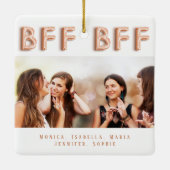 Vrienden voor altijd witte roze gouden foto's keramisch ornament (Achterkant)